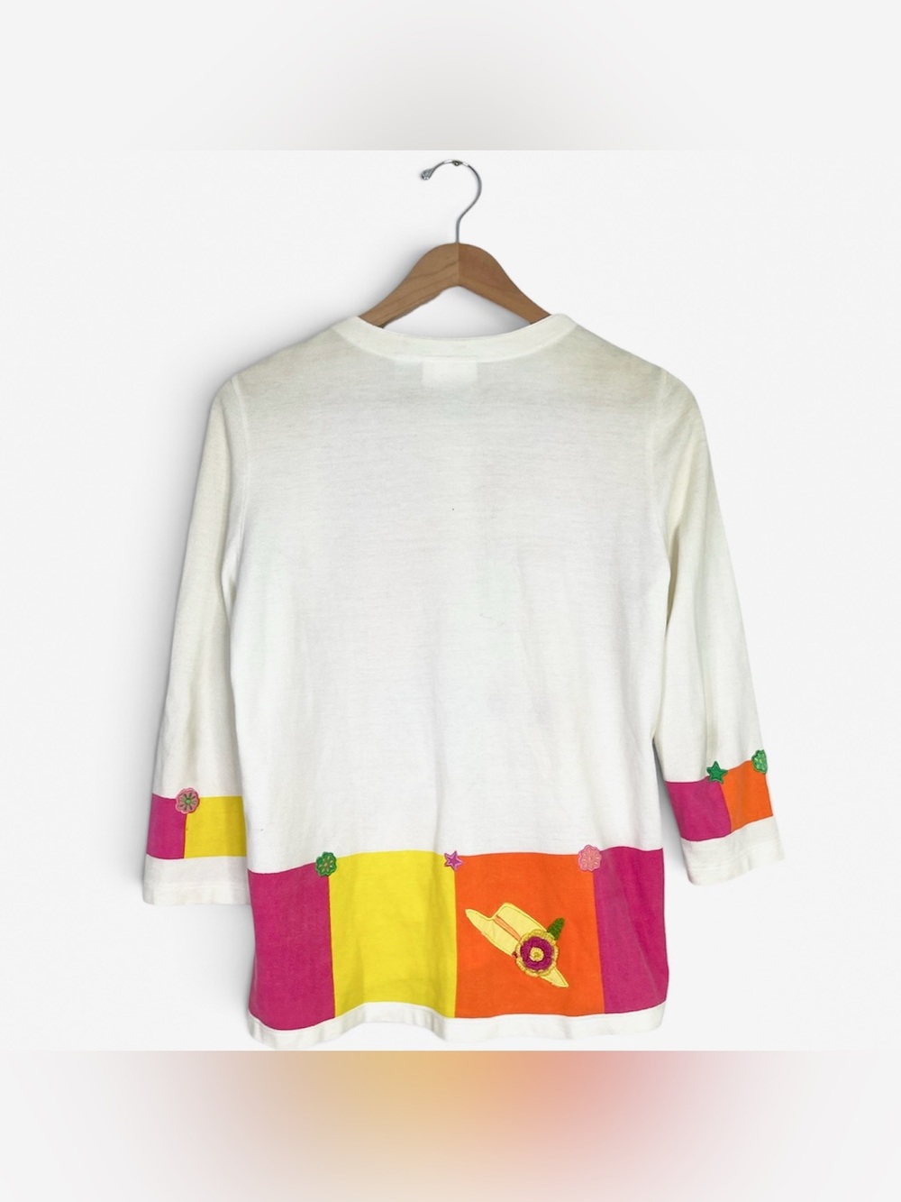 Vintage Michael Simon Garden Patchwork Cardigan Flower Hat Purse Shoe Star Retro - Picture 9 of 9